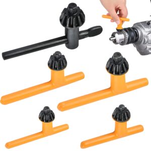 worldity 5 sizes drill chuck key wrench, high hardness carbon steel replacement drill press chuck key for drill clamping tool (chuck diameter: 1/4" / 3/8" / 1/2" / 5/8" 3/4")