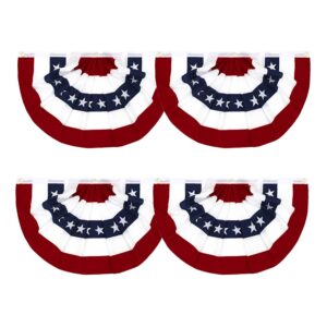 flaglink 1.5x3ft american pleated fan flag width approx 90cm - us patriotic half fan bunting flag 4 pack