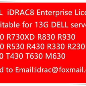 Dell iDRAC 9 Enterprise License Compatible for Remote Management of PowerEdge R340 R240 R440, R640, R740, R740XD, R940 R940XA T340, T440, and T640 Servers