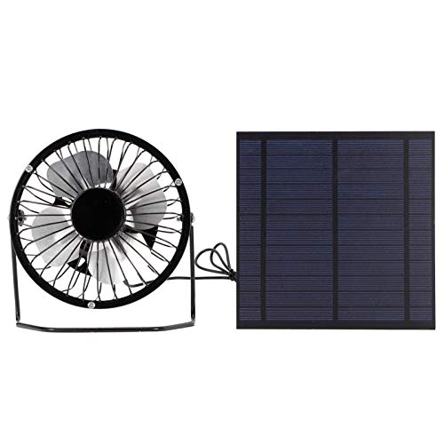 Walfront 5W Mini USB Solar Panel Powered Fan Photovoltaic Solar Panel Ventilation System Set for Outdoor Home Camping Travel Fishing Car Greenhouse, Solar Panels