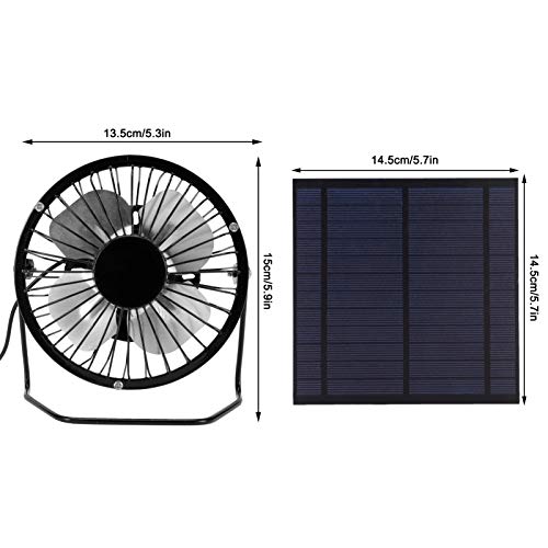 Walfront 5W Mini USB Solar Panel Powered Fan Photovoltaic Solar Panel Ventilation System Set for Outdoor Home Camping Travel Fishing Car Greenhouse, Solar Panels