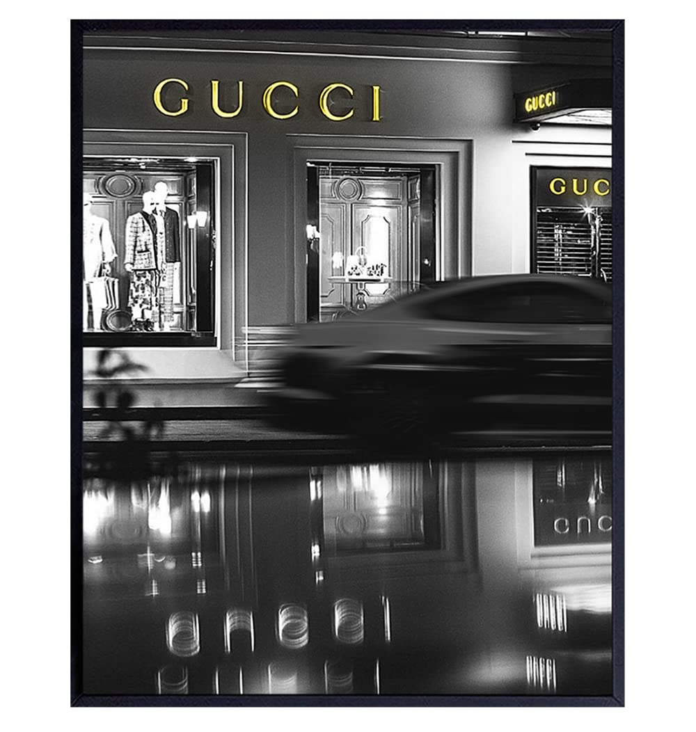 Poster of Gucci Wall Art Decorations - 8x10 Glam Designer Wall Decor - Luxury High Fashion Design Wall Decor - Glamour Wall Art for Living Room - Designer Gifts for Women