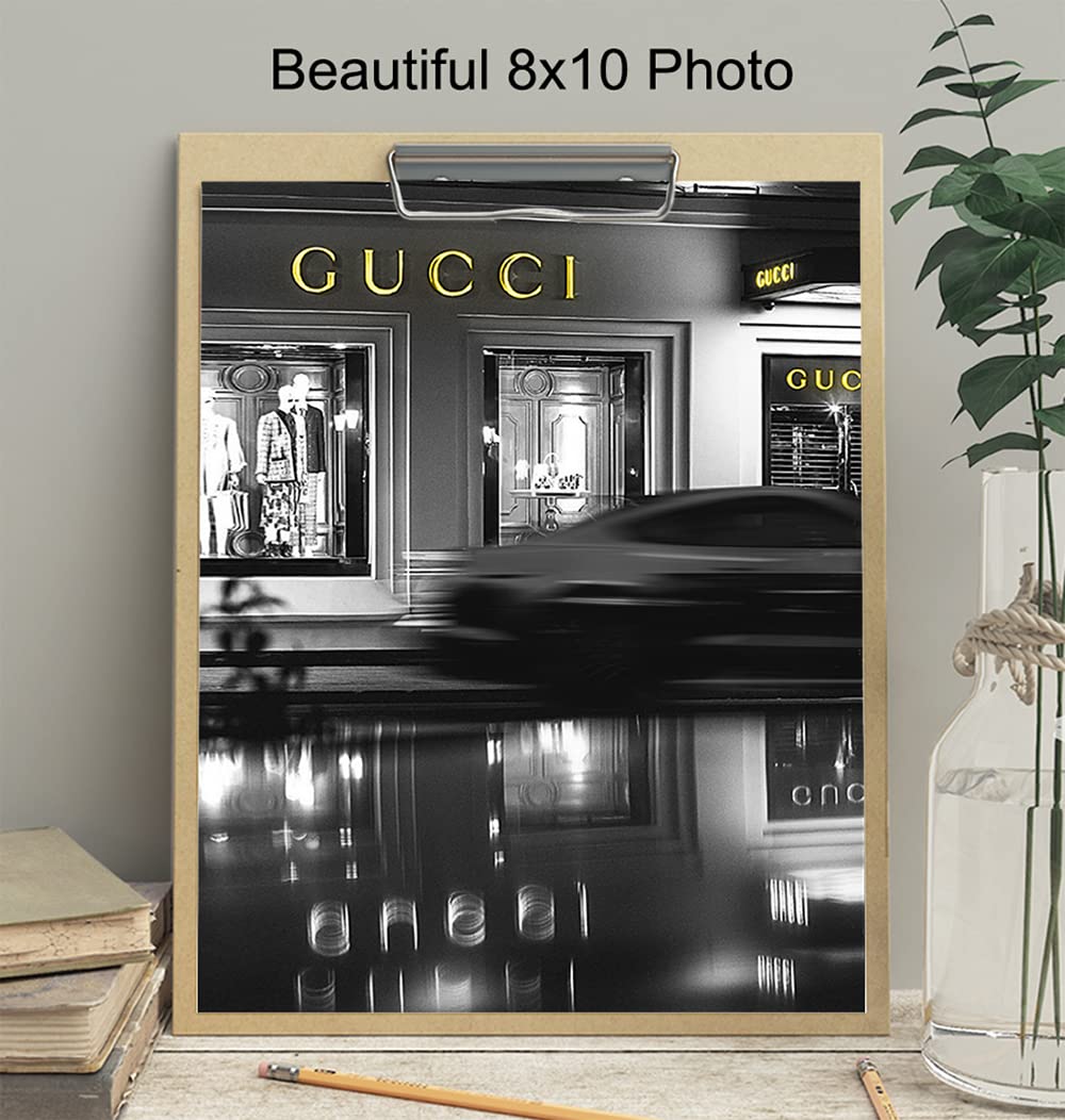 Poster of Gucci Wall Art Decorations - 8x10 Glam Designer Wall Decor - Luxury High Fashion Design Wall Decor - Glamour Wall Art for Living Room - Designer Gifts for Women