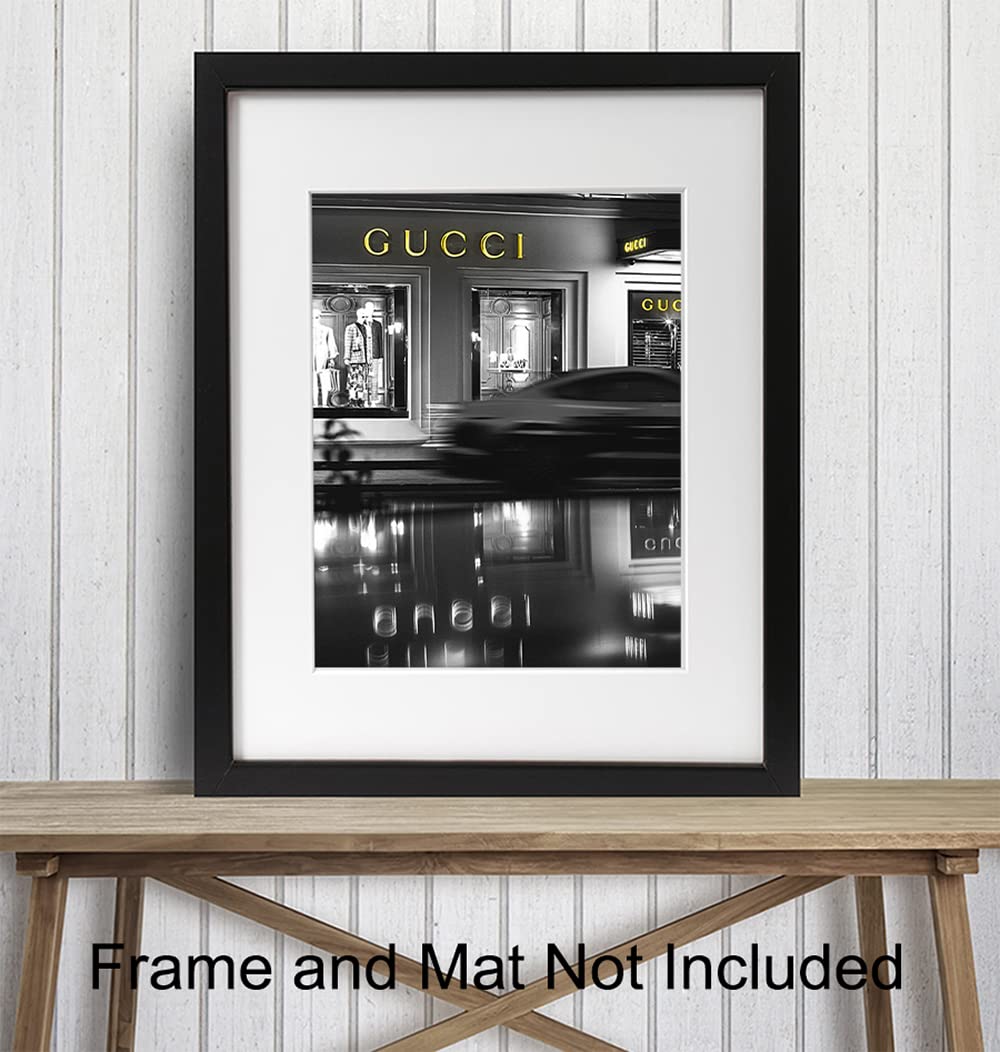 Poster of Gucci Wall Art Decorations - 8x10 Glam Designer Wall Decor - Luxury High Fashion Design Wall Decor - Glamour Wall Art for Living Room - Designer Gifts for Women