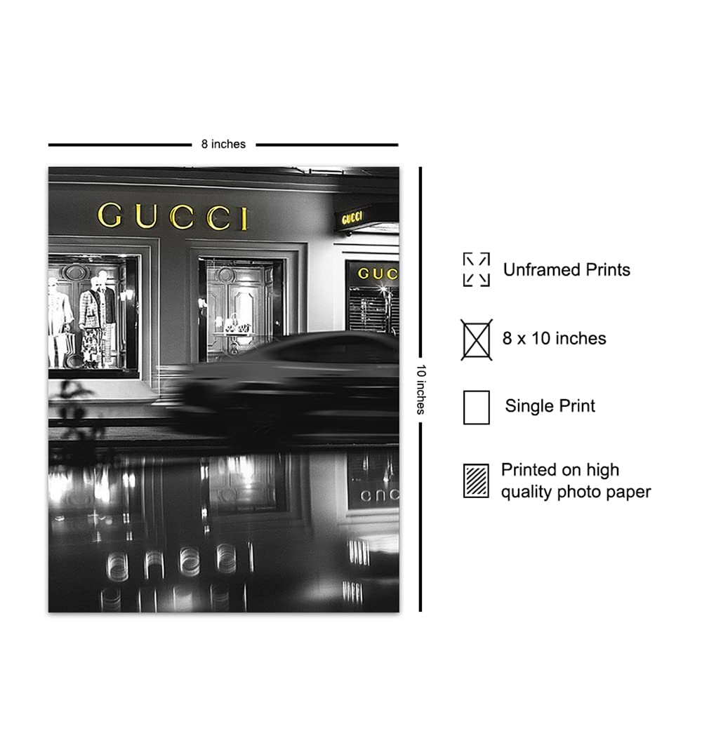 Poster of Gucci Wall Art Decorations - 8x10 Glam Designer Wall Decor - Luxury High Fashion Design Wall Decor - Glamour Wall Art for Living Room - Designer Gifts for Women