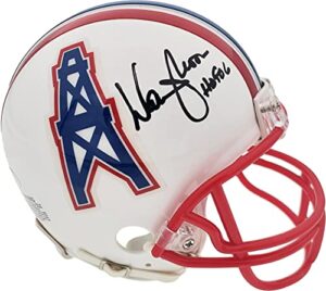 warren moon autographed houston oilers mini helmet "hof 06" in black mcs holo stock #185807 - autographed nfl mini helmets