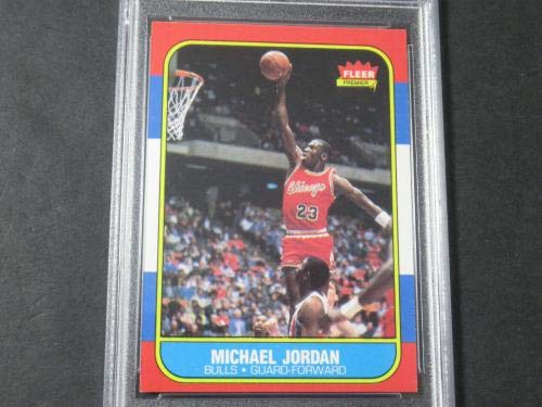 1986 Fleer #57 Michael Jordan Rookie Rc Psa 6 (undergraded) - Basketball Slabbed Rookie Cards