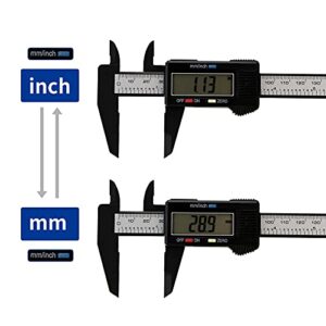 MEASUREMAN Electronic Digital Caliper Plastic Vernier Caliper with Large LCD Screen, Auto-Off Feature, Inch and Millimetre Conversion, 0-6 Inch/0-150 mm