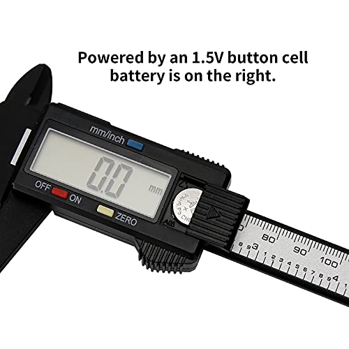 MEASUREMAN Electronic Digital Caliper Plastic Vernier Caliper with Large LCD Screen, Auto-Off Feature, Inch and Millimetre Conversion, 0-6 Inch/0-150 mm