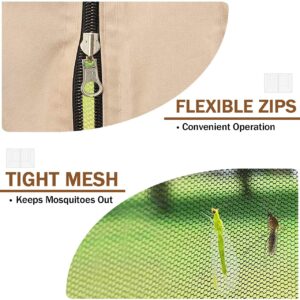 EasyLee Gazebo 10x10 Replacement Mosquito Netting, 4-Panel Screen Walls for Outdoor Patio with Zipper, Universal Mosquito Net for Tent Only (Beige)