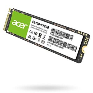 acer FA100 512GB SSD - M.2 2280 PCIe Gen3 x 4 NVMe Interface, 8 Gb/s, 3D NAND Internal Solid State Hard Drive Up to 3200 MB/s - BL.9BWWA.119