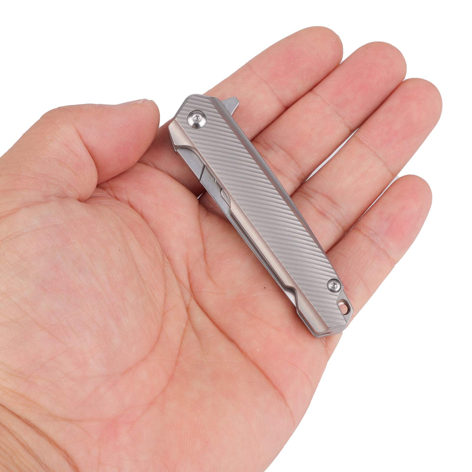 Samior S099 Mini Flipper Scalpel Folding Pocket Knife, 10pcs #24 Replaceable Blade, Highend CNC 6AL4V Titanium Handles Frame Lock Slim Pocket Clip, Utility EDC Keychain Knives, 1.2oz