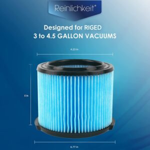 Reinlichkeit VF3500 Replacement Filter for riged Wet Dry 3-Layer Filters for WD4050 WD4070 WD4522 Vacuum VF3500 Filter (2 Pack)
