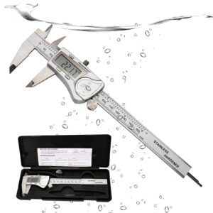 measureman electronic digital caliper micrometer measuring tool stainless steel vernier,ip54 waterproof protection design,0-6 inch/0-150 mm