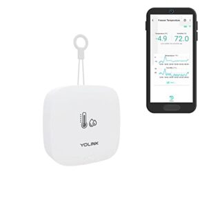 yolink smart outdoor temperature & humidity sensor, hygrometer, thermometer, 1000' long range, 2 years battery life, emails, text/sms, app alerts, alexa, ifttt integration. hub required!