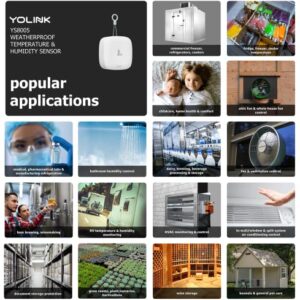 YoLink Smart Outdoor Temperature & Humidity Sensor, Hygrometer, Thermometer, 1000' Long Range, 2 Years Battery Life, Emails, Text/SMS, App Alerts, Alexa, IFTTT Integration. Hub Required!