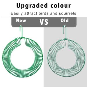 Gtongoko Peanut Wreath Bird Feeder 16 Inch, Rust & Waterproof, Solid Steel Durable Whole Peanut Wild Bird Feeder with Hanging Hook, Outdoor, Green