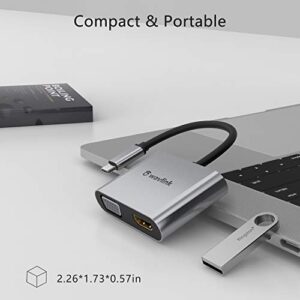 WAVLINK USB Type C to HDMI/VGA Adapter, 4K Resolution, Plug and Play, Wide Compatibility, Lifelong Customer Service