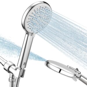 high pressure handheld shower head vmasstone 3-setting shower head kit - jet water mode - with 59" stainless hose and adjustable mount excellent replacement for bath showerhead (hm-001 chrome)