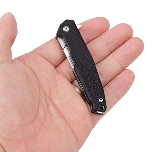 Samior S102 Mini Flipper Scalpel Folding Pocket Knife with 10pcs #24 Replaceable Blade, Flat Texture Contoured G10 Handle with Liner Lock, Utility EDC Keychain Knives, 1.2oz