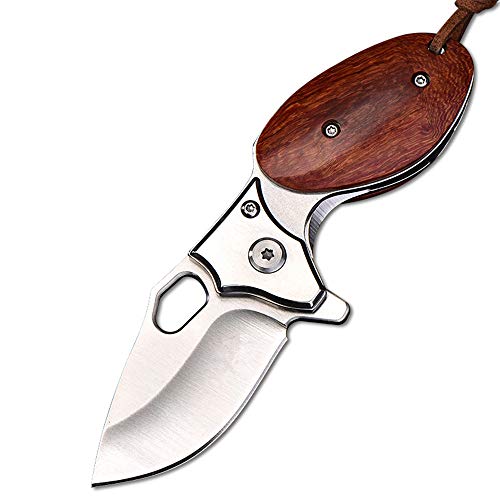 Small Folding Knife Pocket Knife Knives Redwood Handle D2 Sharp Blade - Pocket Knife for Men - Best Partner for Camping Hunting Fishing - EDC and Outdoor Gear - Birthday Christmas Gifts