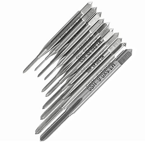 Yakamoz 10pcs Micro Taps Bits Mini Machine Screw Drill Tap Set Metric Thread Screws Plug Bit Small Tapping Bits Tool