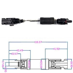 BAYM Solar Panel PV Cable Connector Built in 15A Diode in-Line Fuse Solar Wire Connector Solar PV System IP68 Waterproof Anti-backflow(10pcs)