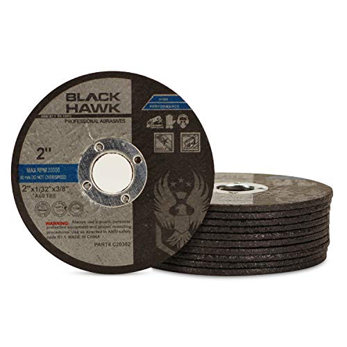 BHA Metal Cut Off Wheels for Die Grinders or Mini Benchtop Chop Saws, 2" x 1/32" x 3/8" - 10 Pack