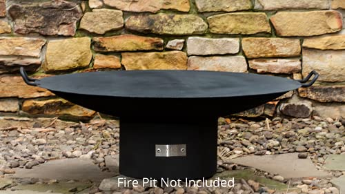 Peak52-38" Carbon Steel Table Top Fire Pit Lid - Made in The USA - Weather Resistant Metal Fire Pit Cover for Outdoor Wood or Gas Fire Pit Black Finish