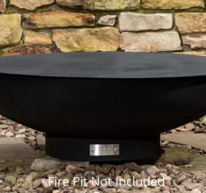 Peak52-38" Carbon Steel Table Top Fire Pit Lid - Made in The USA - Weather Resistant Metal Fire Pit Cover for Outdoor Wood or Gas Fire Pit Black Finish