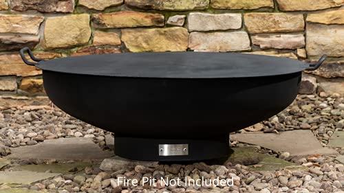 Peak52-38" Carbon Steel Table Top Fire Pit Lid - Made in The USA - Weather Resistant Metal Fire Pit Cover for Outdoor Wood or Gas Fire Pit Black Finish