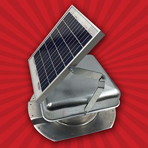 Solar Mega RoofBlaster Adjustable for 3.5” ribbed Conex Shipping Containers (Galvanized) | Solar Roof Vent | Solar Roof Fan | Shipping Container Exhaust Fan | Get rid of hot air with the sun's power