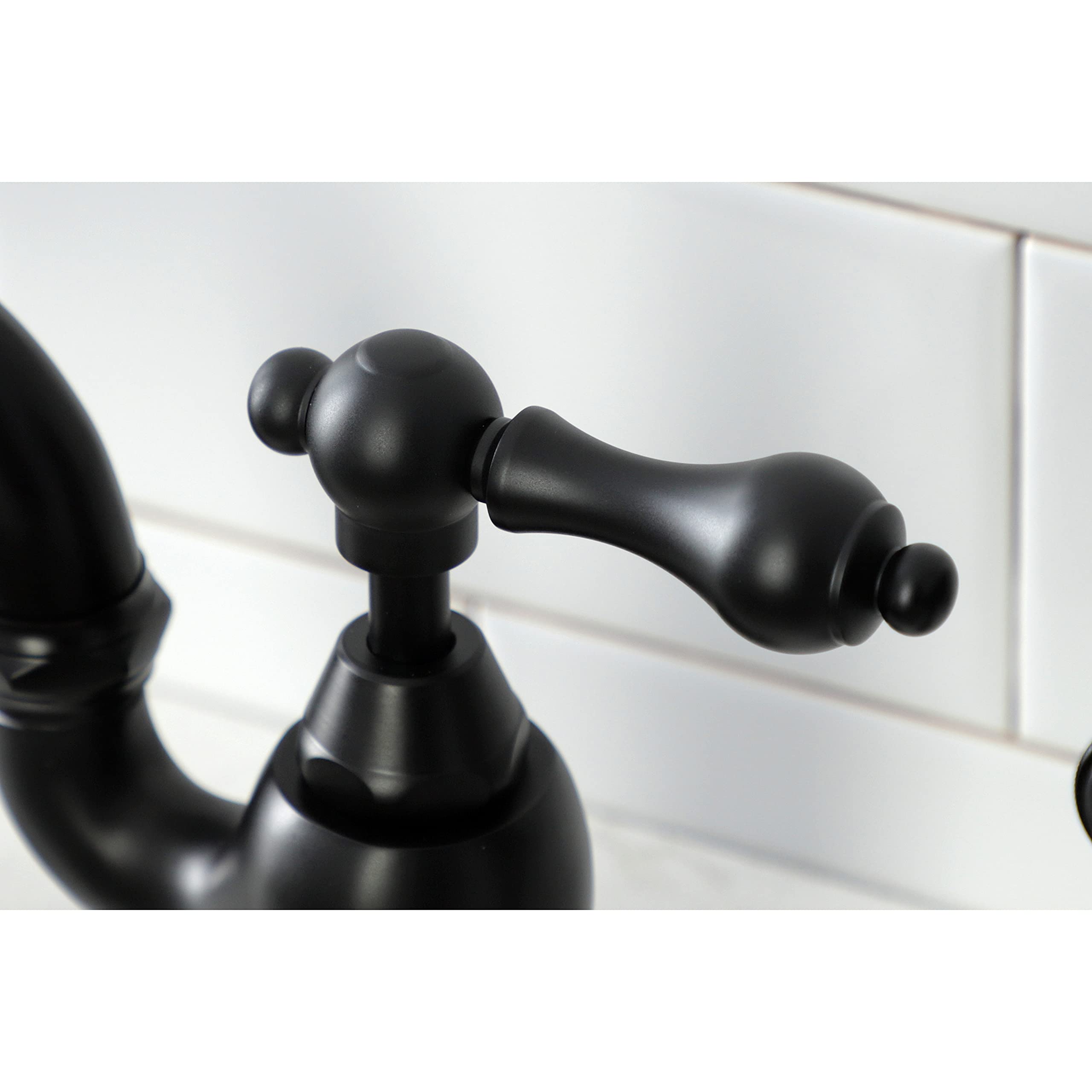 Kingston Brass KS7750ALBS English Country Bridge Kitchen Faucet, Matte Black 8 x 8.25 x 14.5