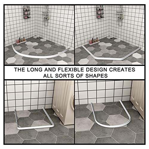 39 Inch Collapsible Threshold Water Dam for Shower Stall,Silicone Shower Barrier Keeps Water Inside Threshold,Bathroom Water Stopper,Flood Shower Barrier,Dry And Wet Separation