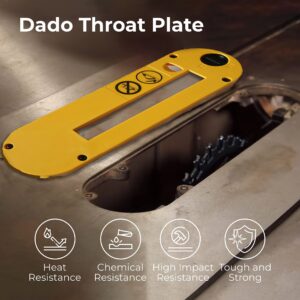 TonGass Dado Throat Plate Compatible with DeWalt 10" Portable Table Saw (DWE7490 DWE7491 DWE7491RS DWE7492) - Made from Impact-Resistant PC/PBT Blend Material