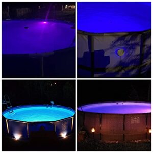 Britelumen LED Pool Lights for Above Ground Pool,Color Changing Swimming Pool Light,IP68 Waterproof,LED Magnetic Pool Wall Light with 33ft Cord, with Remote Control (120V-RGB+White)