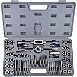 vevor tap and die set,with storage case, large tap and die set for cutting external & internal threads (60pcs)