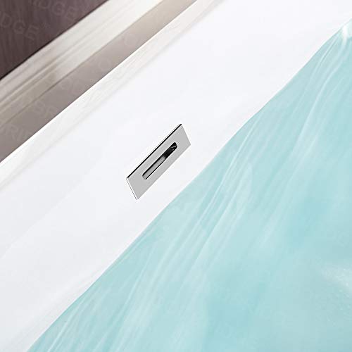 WOODBRIDGE 67" Acrylic Freestanding Bathtub Contemporary Soaking White Tub with Chrome Overflow and Drain，BTS1609 -C-Drain &O