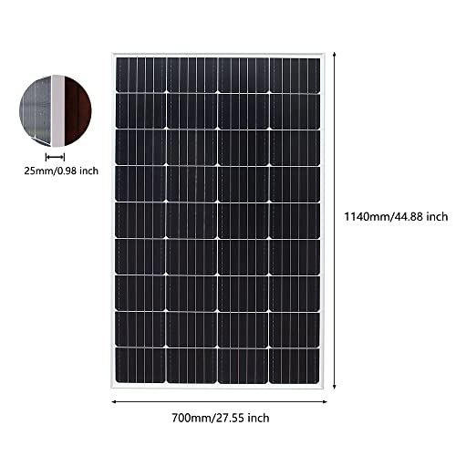 XINPUGUANG Solar Panel 150 Watt 12V Monocrystalline Solar Kit with 20A Charge Controller,Extension Cable,Mounting Brackets Off Grid for RV,Boat,Battery,Camper, Home (150W Solar Panel Kit)