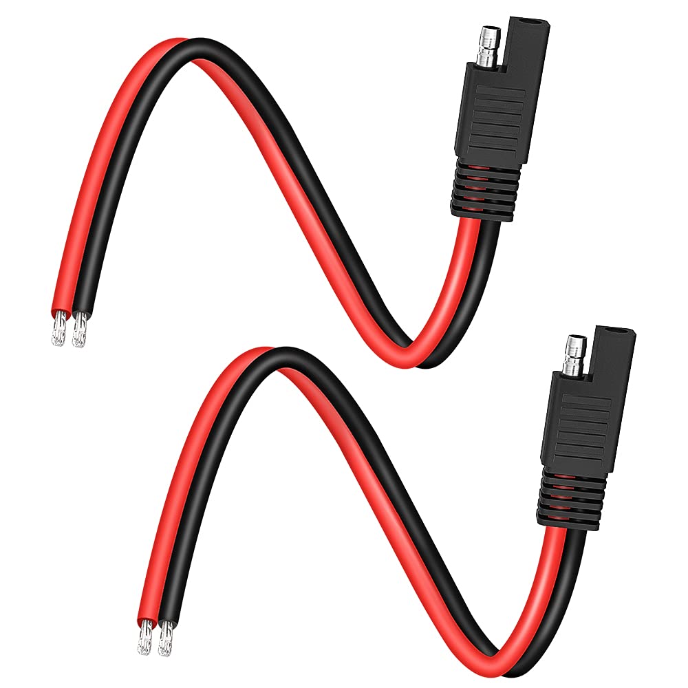 Electop SAE Connector Extension Cable, SAE Quick Connector Disconnect Plug SAE Power Automotive Extension Cable Solar Panel Cable Wire(2 Pack)