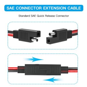 Electop SAE Connector Extension Cable, SAE Quick Connector Disconnect Plug SAE Power Automotive Extension Cable Solar Panel Cable Wire(2 Pack)