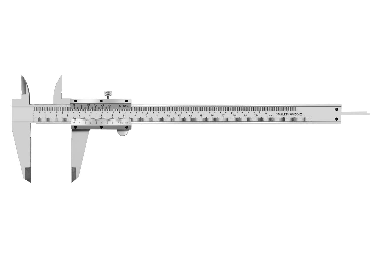 ZLKSKER 8 Inch / 20 cm Micrometer Vernier Caliper, Stainless Steel Precision Measuring Tool (Inch/Metric), Depth/Inside/Outside/Step Measurement, Accuracy 0.001" / 0.02mm