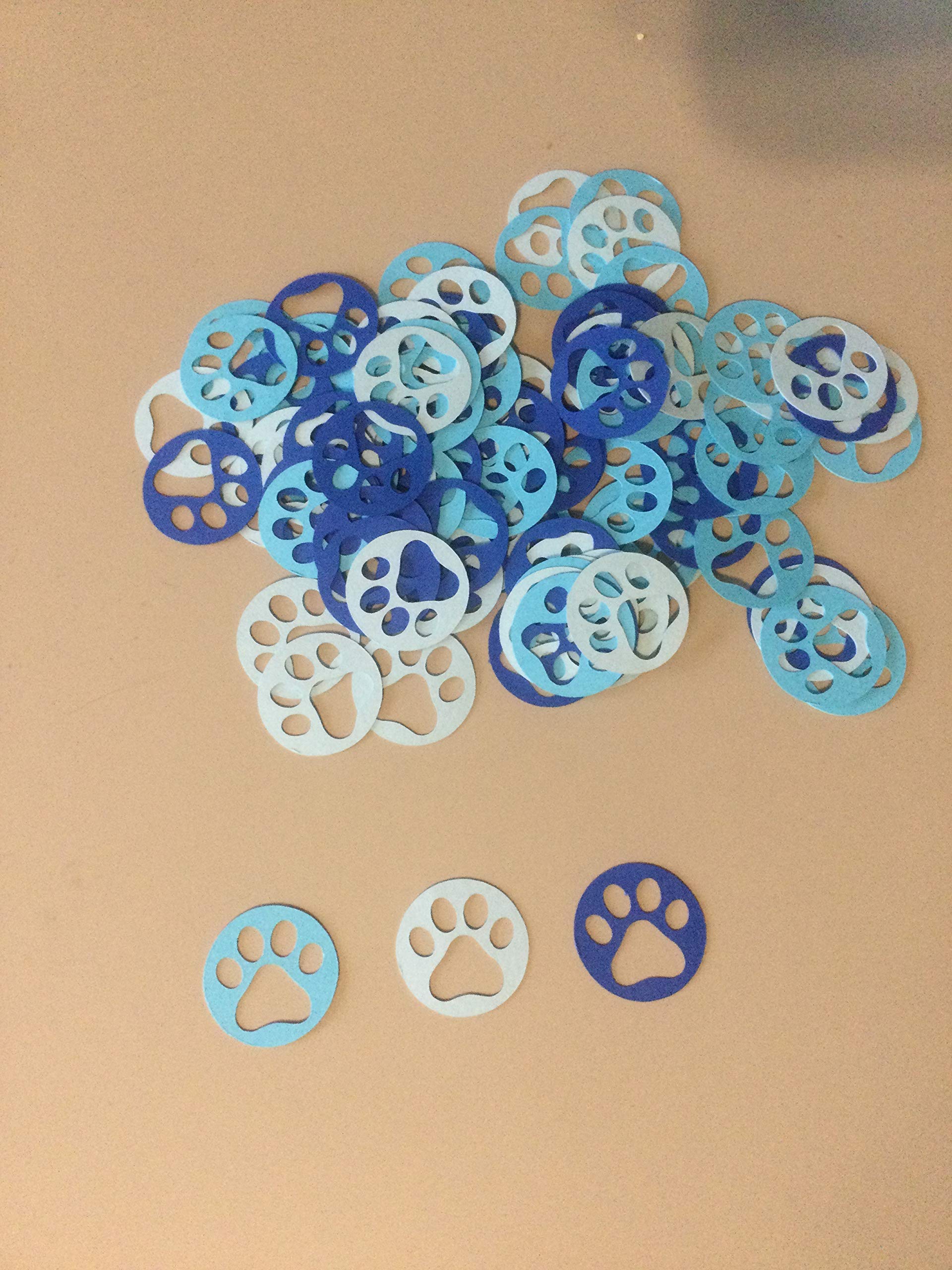 Blue Paw Print Confetti Blue Birthday Party Blue Paw Print Decorations 100 Pieces