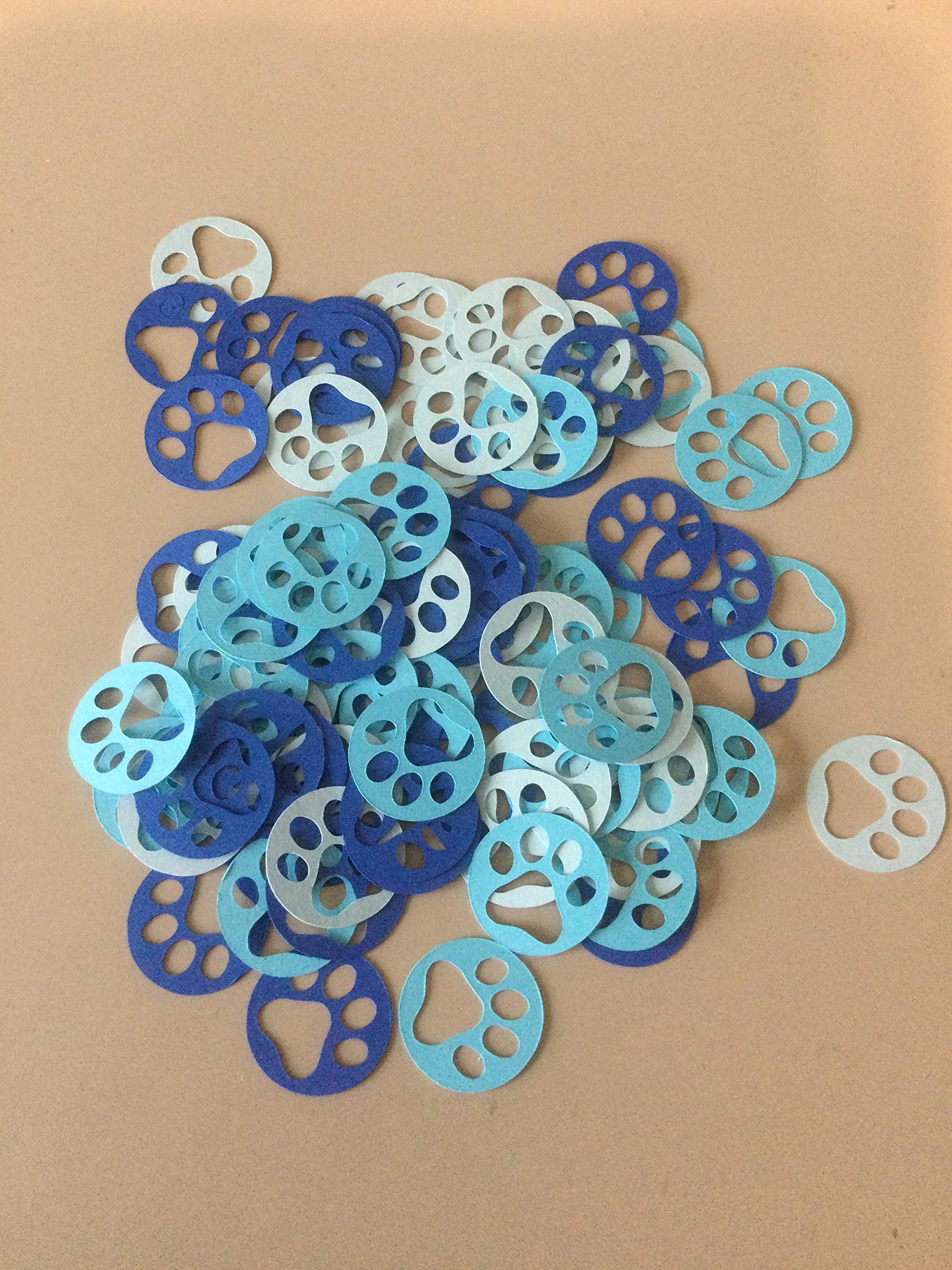 Blue Paw Print Confetti Blue Birthday Party Blue Paw Print Decorations 100 Pieces