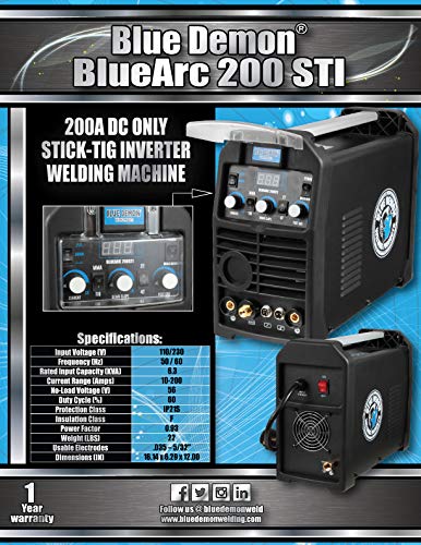 Blue Demon BlueArc 200STI-DC Inverter Welding Machine