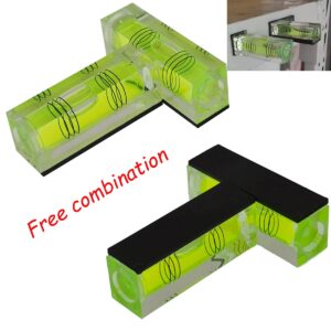 Small Bubble Level Tool Mini bubbles rectangle Three Line Horizontal Pearl 522015MM Magnetic/non Dual-use High Precision For Motorhome, Camping, Trailer, Construction, Photo frame, CNC machine