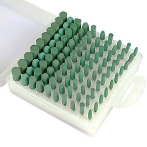luo ke 100 pcs rubber polishing bits, 1/8 inch shank abrasive polishing kits for dremel rotary tool