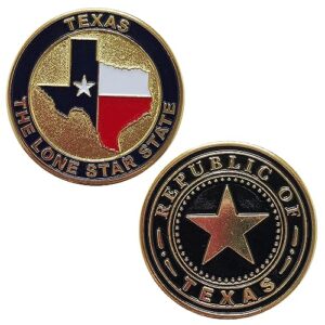puzzometry seal of the republic of texas challenge coin - seal of the republic of texas, 1.5 oz, commemorative coin, republic of texas, six flags of texas, texas state seal. texas challenge coin