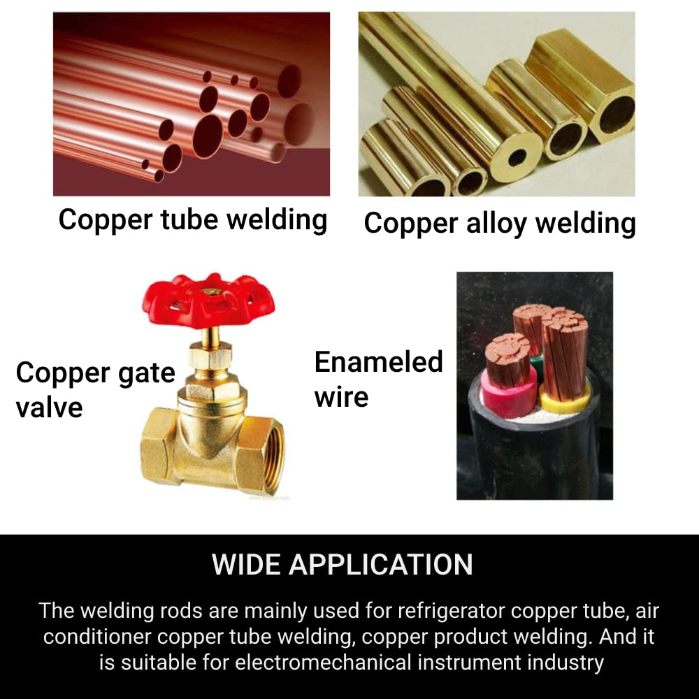 20Pcs Phosphor Copper Welding Rods Brazing Round Welder Rod Welding Consumables for Air Conditioner Refrigerators