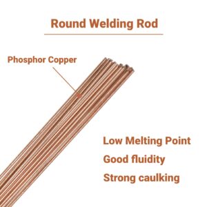 20Pcs Phosphor Copper Welding Rods Brazing Round Welder Rod Welding Consumables for Air Conditioner Refrigerators